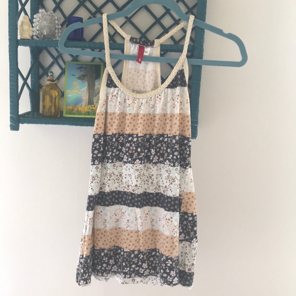 Floral Top with Braided Strap